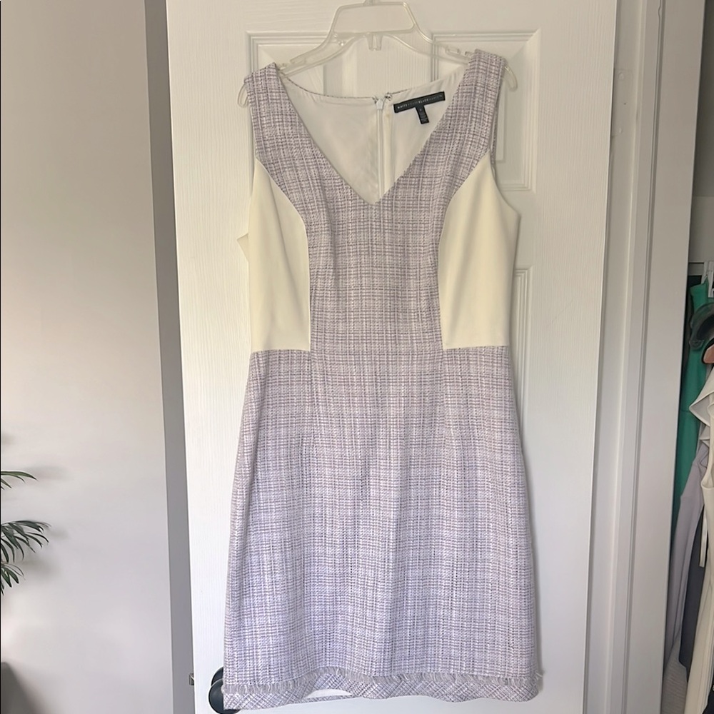 White House black market purple tweed dress